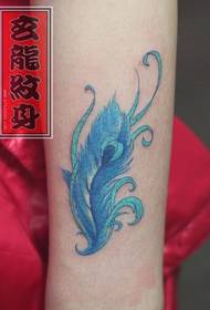 djevojke noge u boji paunovo perje tetovaža uzorak 159846 - rame za djevojke popularno dobro izgleda uzorak pero tetovaža