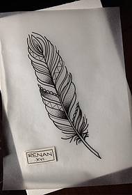 European and American school feather sting tattoo tattoo manuscript