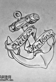 Manuscript anchor tattoo pattern