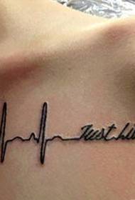 Frëschen an einfache ECG Tattoo