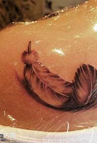 Shoulder feather tattoo pattern