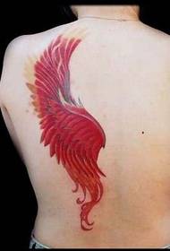 Tattoo 520 Gallery: Back Red Wing Tattoo Pattern Picture