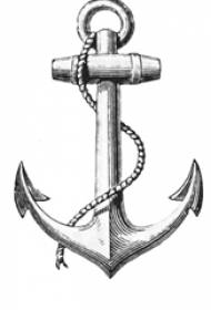 Sceitse liath dubh lámhscríbhinn tattoo liteartha ancaire ar stíl chruthaitheach
