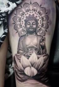 ẹgbẹ aibikita ti awọn ere Buddha 159306 - Iwe afọwọkọ Black Grey Buddha Tattoo Pataki