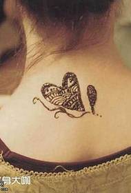 Back heart tattoo pattern