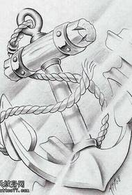 Manoscritto nero grigio motivo tatuaggio ancora