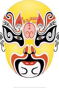 Kinesisk traditionell Peking opera mask tatuering manuskript bild