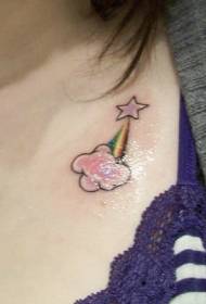 Model i tatuazheve me yje të vogla dhe me tatuazhe ylberi