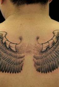 terug knap klassiek vleugel tattoo-patroon