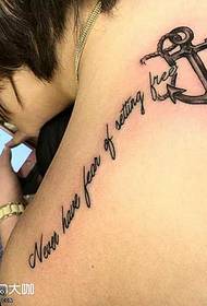 Modello di tatuaggio di ancoraggio inglese posteriore