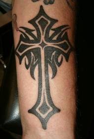 Tribal Style Cross Tattoo Pattern