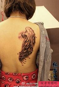 girls beautiful back wings tattoo pattern