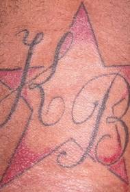 Modello di tatuaggio alfabeto inglese pentagramma