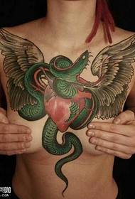 Chest Snake Wing Tattoo Tsarin Haraji