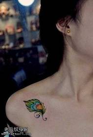 Chest feather tattoo pattern