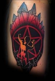 Arm color devil tattoo pattern