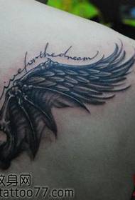 indietro alternativo modello di tatuaggio ala classica
