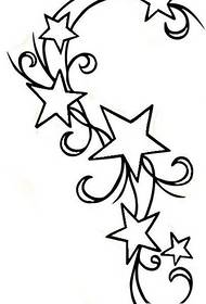 Prekrasan romantični rukopis tetovaže sa petokrakom zvijezdom