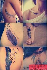 Spettacolo di tatuaggi, raccomandare un piccolo modello di tatuaggio di piume fresche