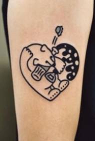23 sets of cartoon little cute heart shaped tattoo pictures