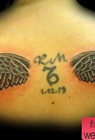 Vzorec tatoo nazaj krila
