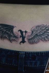 више елегантан узорак за тетоважу анђела и струка крила