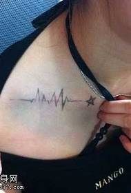 Scapula EKG tetoválás minta