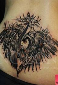 beauty back waist popular cool mechanical wing tattoo pattern