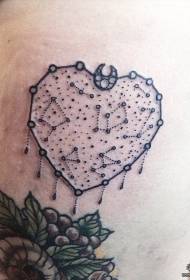 Motifs de tatouage en forme de cœur en forme de cœur d'ornements de dentelle européenne et américaine