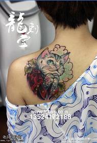 Вдалий кіт татуювання візерунок на плечі