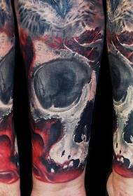 Nový školní styl barevné krvavé a peří tetování vzor