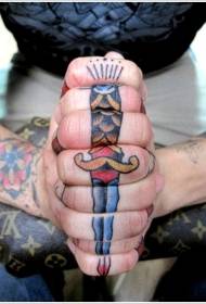 Συνδυασμός δάχτυλων χρωματιστών μοτίβων τατουάζ