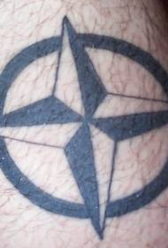 Vratni crni okrugli logo tetovaža uzorak