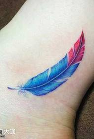 Modèle de tatouage de plumes de couleur de jambe