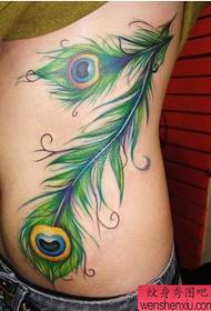 ubuhle belly ukuthandwa iphuzu peacock feather tattoo