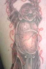 Maitreya Buddha a vlnená guľa tetovanie vzor