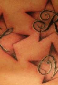 Sterren pentagram tattoo patroon