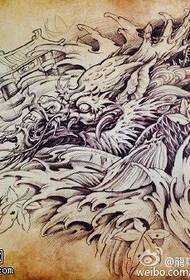 Chinese style classic dragon totem spray tattoo pattern