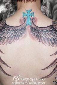 powrót popularny prosty tatuaż wzór skrzydła anioła
