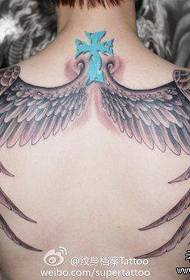 back popular simple angel wings tattoo pattern