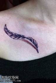 pattern ng tattoo ng black feather ng dibdib