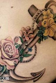 Vzor tetovania kotvy v páse