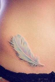 Waist Feather Tattoo Pattern