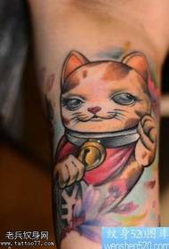 Färgglada blinkande tatueringsmönster för katt