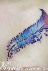 ipheyini ye-watercolor feather tattoo