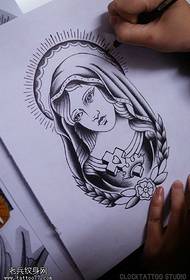 Pàtran làmh-sgrìobhainn tatù Virgin Mary