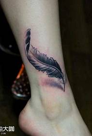 Foot feather tattoo pattern