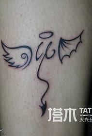 Andělský ďábel křídla malé čerstvé tetování vzor