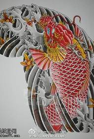 Pola tato naskah arowana tradisional Cina