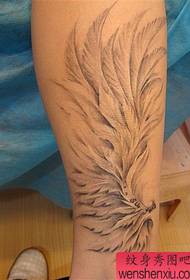 날개 문신 패턴 : 클래식 팝 다리 날개 문신 패턴